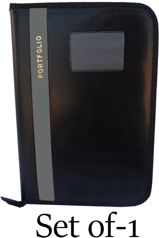 Kopila Synthetic Leather Good Quality 20 Leef'S Portfolio professional,office file,document bag,/certificate,file folder Grey file Set of 1 Compatabile Paper Size A4& FS(Set Of 1, Grey, Black)