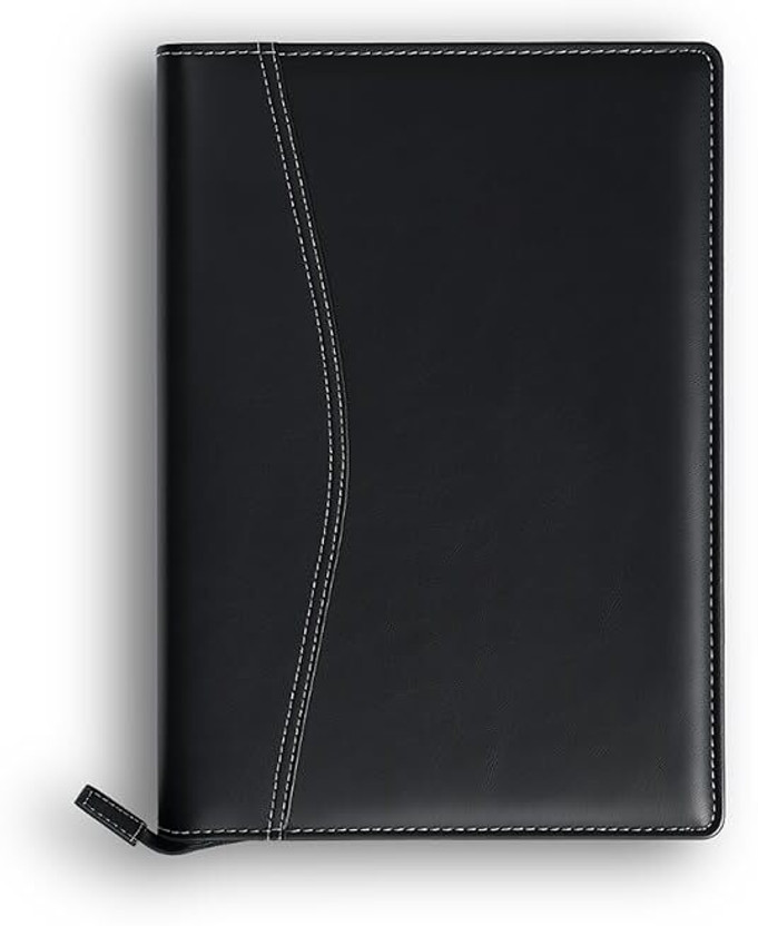 SBM Faux Leatherette Professional Certificate Holder with 20 Leaves | Executive Portfolio for Office(Set Of 1, Black)