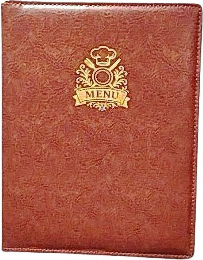 Royal stationary Premium Class Rexine Hotel/Restaurant Menu Book cover with 4 Leaflets (11" x 8")(Set Of 5, Maroon)