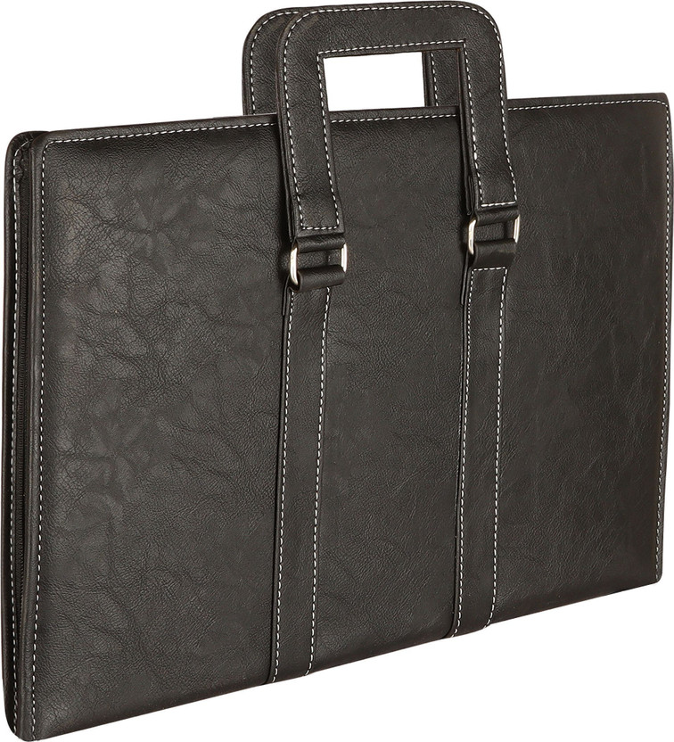 ACCIVA PU Leatherette Professional Certificate Holder with 20 Leaves | Executive Portfolio for Office(Set Of 1, Black)