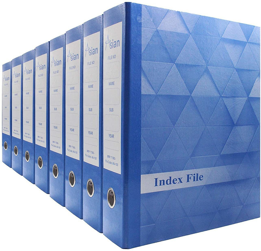 bindex Cardboard Asian Office Lever Arch Binder Box File Folder Best for A4, Legal, Letter Size (Dark-Blue) - Pack of 8 Documentation File, Folder Cover File, Folder for Box Binder Office File Certificate and Document | Portfolio | Folder Cover | Index | Envelope File(Set Of 8, Dark Blue)