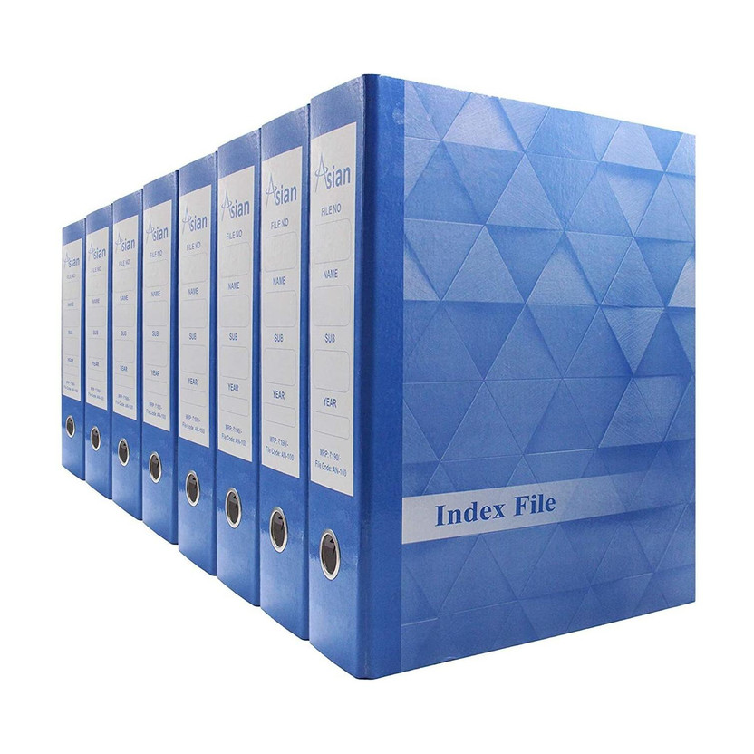bindex Cardboard Asian Office Lever Arch Binder Box File Folder Best for A4, Legal, Letter Size (Dark-Blue) - Pack of 8 Documentation File, Folder Cover File, Folder for Box Binder Office File Certificate and Document | Portfolio | Folder Cover | Index | Envelope File(Set Of 8, Dark Blue)