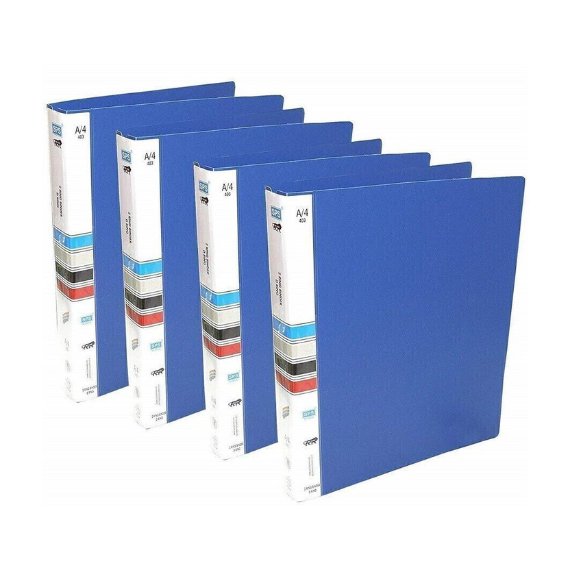 KATARIA Plastic 2D Ring Binder File, A4 (Blue Ring Binder File-4Pack)(Set Of 4, Blue)