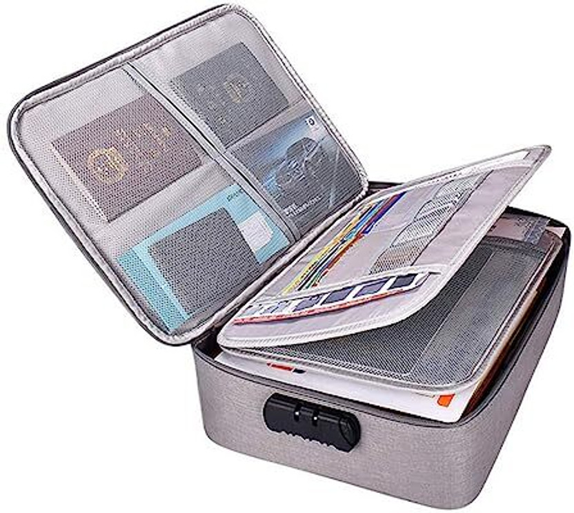 Shreeshann Zipper Travel Document File Organizer Multiple Folder Bag with Safety Code Lock document bag(Set Of 1, Multicolor)