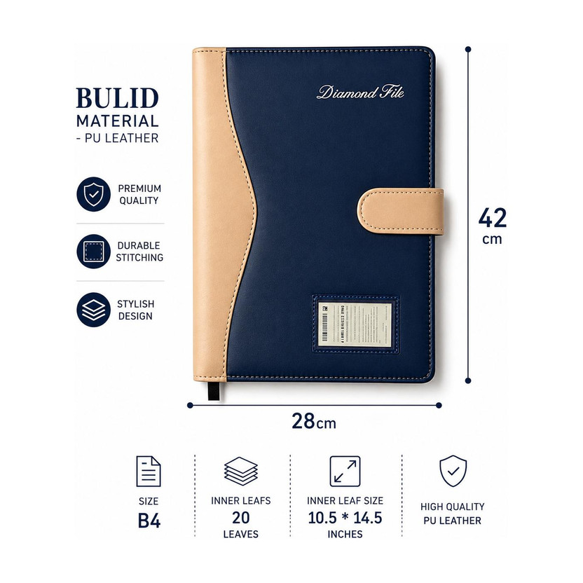 kittu kittu PU Leather Exclusive Document holder B4 size (bigger than A4)(Set Of 1, Multicolor) - Flipkart Deal
