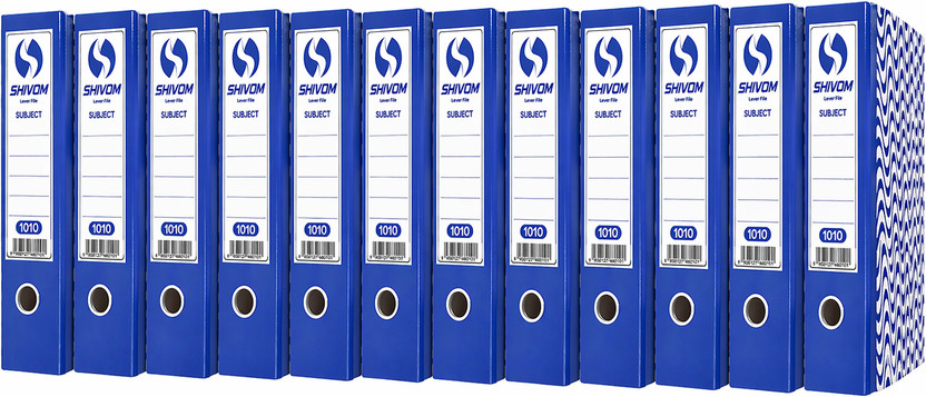 Shivom SHIVOM CARDBOARD Arch Box File Laminated 3D Design Dark Blue(Set Of 12, Blue)