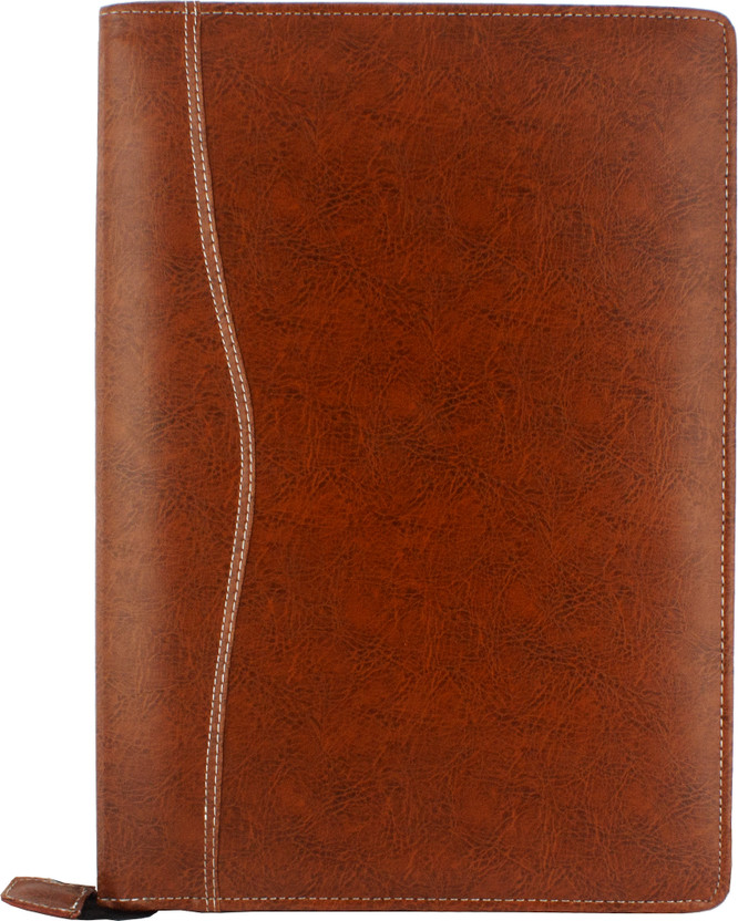 ASRAW PU Leather Professional Multipurpose B4 Size Deluxe Zipper Document Organizer 20 Leafs File Folder for Certificates, Marksheets, Degrees, Interview Portfolio, Important Documents(Set Of 1, Brown)
