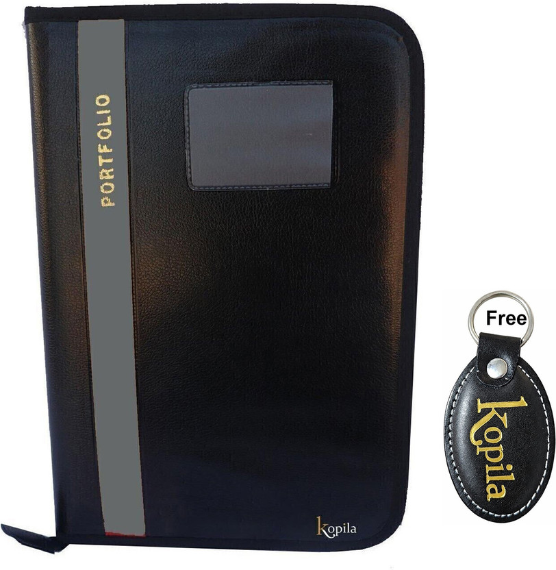 Kopila PU 20 Heavy Leaf's Grey office/document holder/certificate/report file folder Set of 1 A4 & FS Size(Set Of 1, Grey)