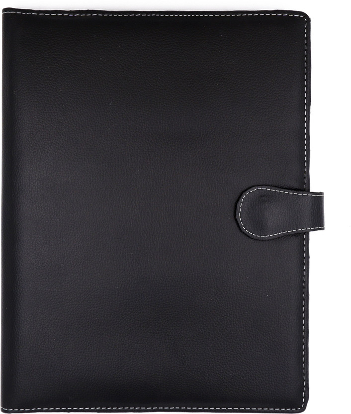 FASTIDIOUS Professional Leatherette Premium Conference File Folder Magnetic Button Lock Personal And Professional Document Holder For Marksheets, Certificates, Graduation Degrees, Interviews- Home And Office Use(Set Of 1, Matte Black)