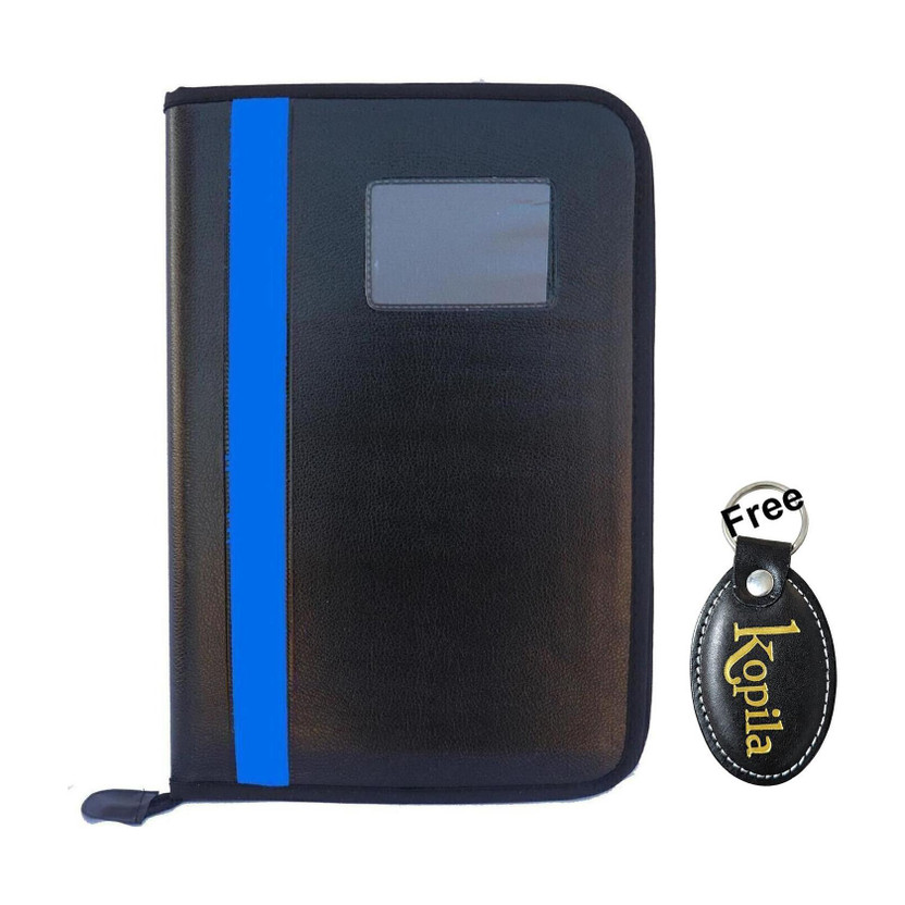 Kopila Kopila PU Leather Professional Document,Portfolio,certificate,report Sky Blue Zipper file folder Set of 1(Set Of 1, Sky Blue) - Flipkart Deal