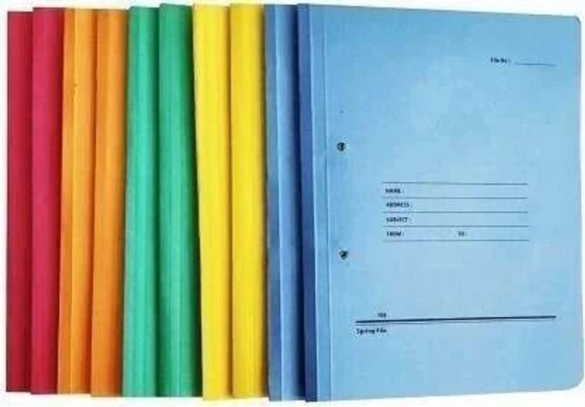 SSJMart legal size / A4 size Card board spring file Files(Set Of 10, Multicolor)