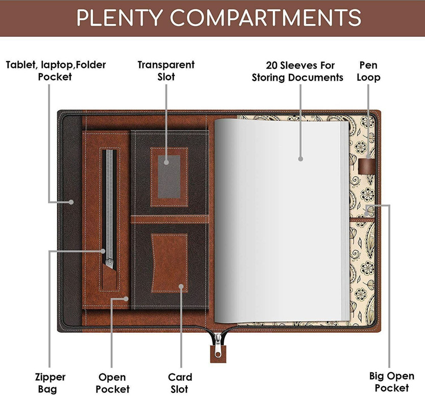 SBM B4 Size Professional File Folders Documents Holder with 20 Leafs FILE FOLDER(Set Of 1, Brown)
