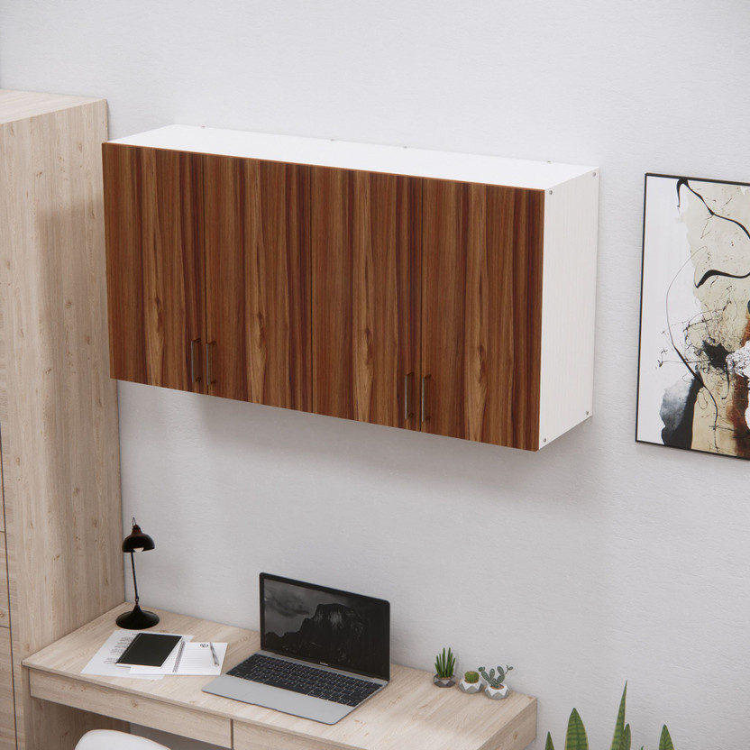 SPECIALITY PANELS 4 Doors Modular Multipurpose wall cabinet with Free installation by Brand Engineered Wood Hanging Filing Cabinet(Finish Color - Rose Wood & White, Pre-assembled)