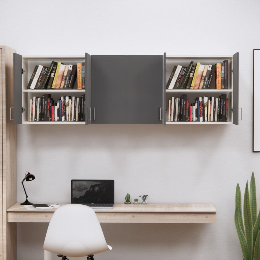 SPECIALITY PANELS 6 Doors Modular Wall Cabinet Free installation by Brand Engineered Wood Hanging Filing Cabinet(Finish Color - White & Grey, Pre-assembled)