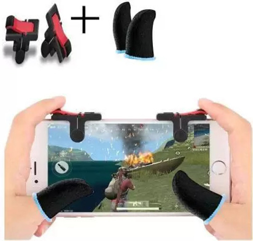 Online Delhi Fashion Mobile Gaming Triggers & Sleeve for PUBG-L1R1- Supports for All Mobiles  Gaming Accessory Kit(Black, Red, For Android, iOS, Mac OS)