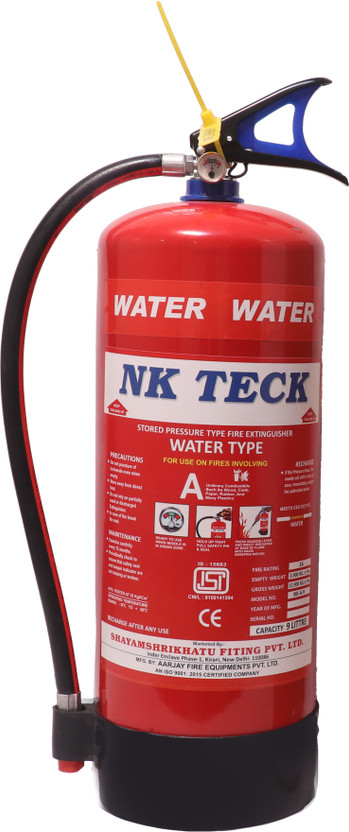 NK TECK Water Types Fire Extinguisher 9KG (ISI Marked, ISO Certified and Approved) Fire Extinguisher Mount(9 kg)