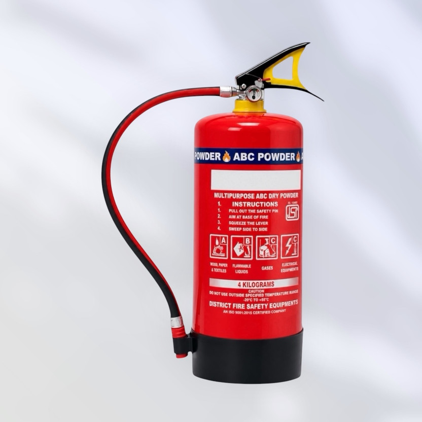 Shri fire india Premium ABC Dry Chemical Powder Extinguisher 4 Kg Fire Equipment Fire Extinguisher Mount(4 kg)