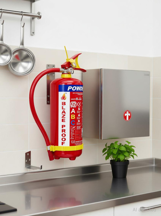 Blazeproof Fire ABC Powder Type 4 Kg (Pack of 1) Fire Extinguisher Mount(4 kg)