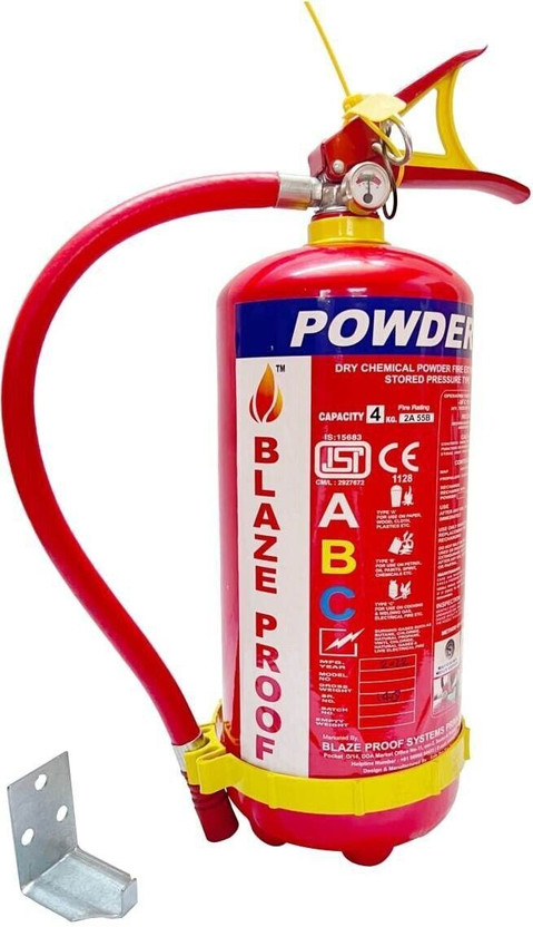 Blazeproof Fire ABC Powder Type 4 Kg (Pack of 1) Fire Extinguisher Mount(4 kg)