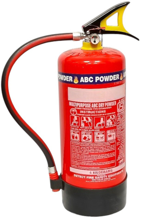 DETECT 4 Kg ABC Dry Powder Fire Extinguisher ISI Certified for Vehicle Use Fire Extinguisher Mount(4 kg)