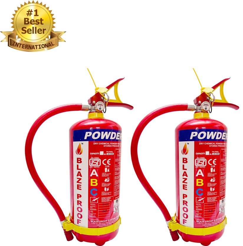 Blazeproof Fire ABC Powder Type 4 Kg (Pack of 2) Fire Extinguisher Mount(4 kg)