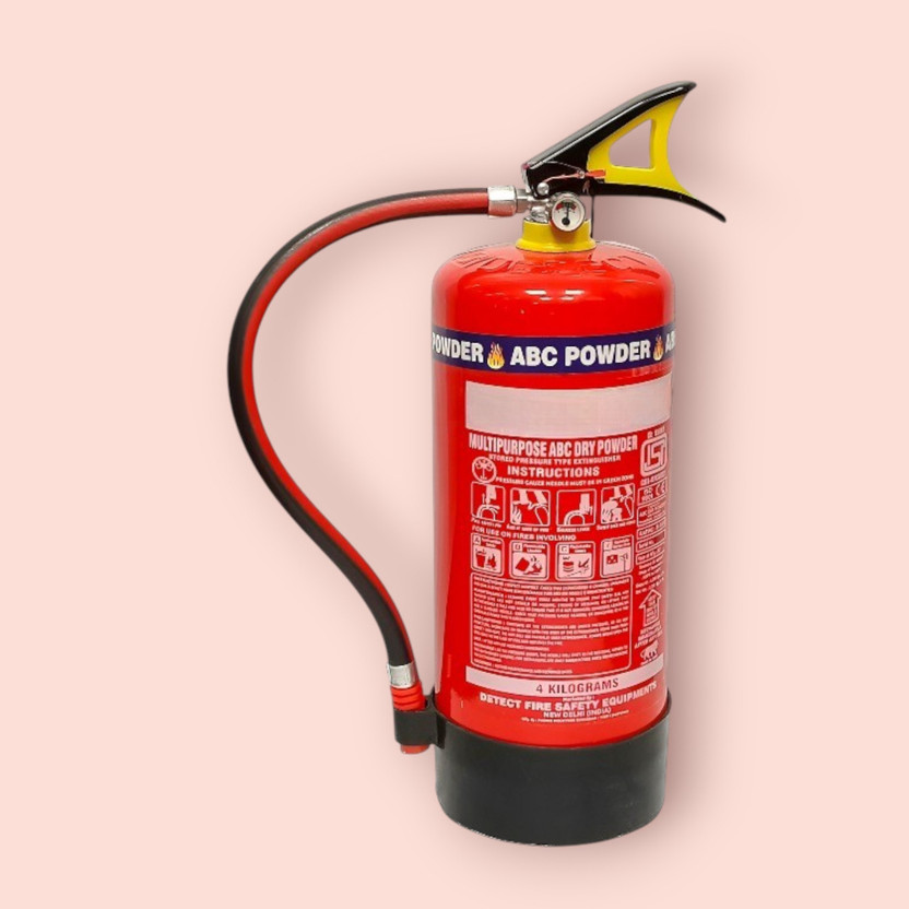 DETECT ISI Certified 4 Kg ABC Fire Extinguisher Portable for Home & Industrial Fire Extinguisher Mount(4 kg)