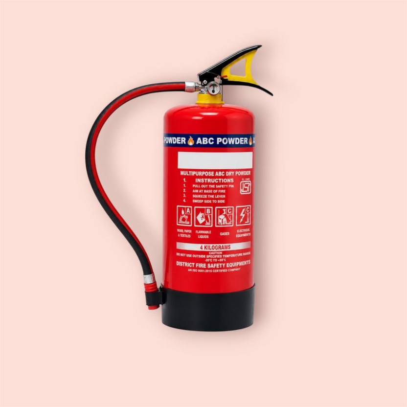 Agniraksha 4Kg Fire Extinguisher ABC Fire Safety Equipment Portable Home Kitchen Factory Fire Extinguisher Mount(4 kg)