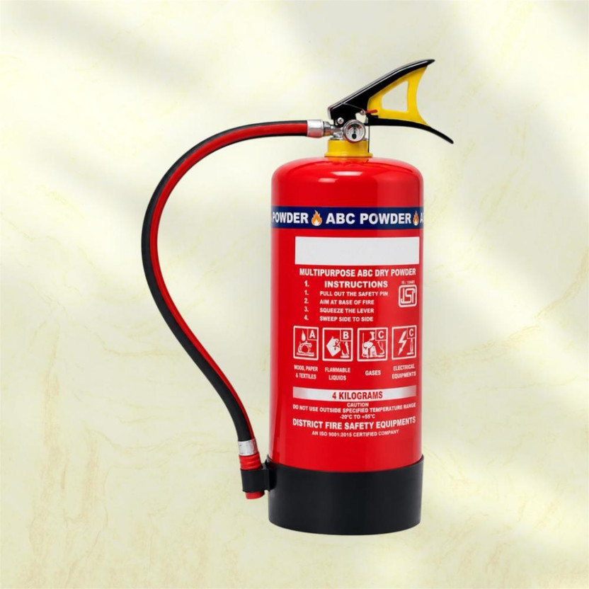 detech 4KgABC Dry Powder Fire Safety Equipment Home Office Warehouse Shop Industrial Fire Extinguisher Mount(4 kg)