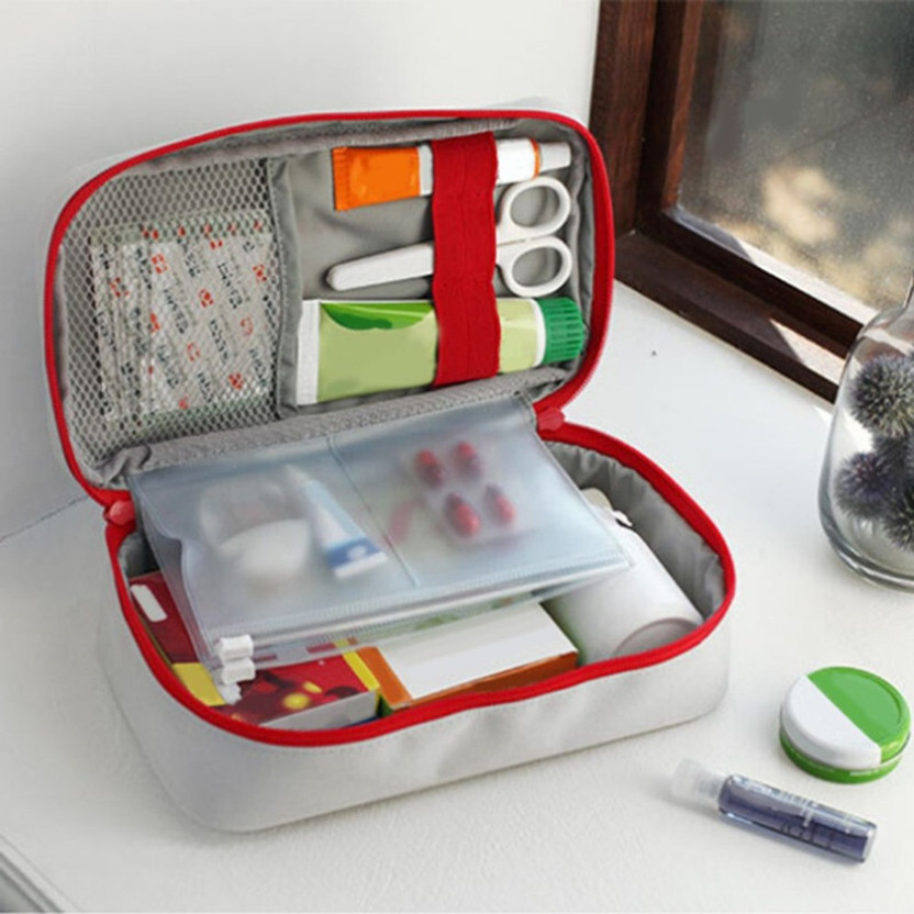 Trendegic First Aid Kit Travel Pouch Medicine Storage Organizer Bag with Handle for travel First Aid Kit(Home)