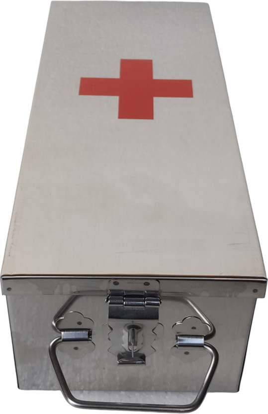 GvanyS SS Rectangular (Empty) Medicines Storage/First Aid Box For all use Size-12 Inch First Aid Kit(Home, Sports and Fitness, Vehicle, Workplace)