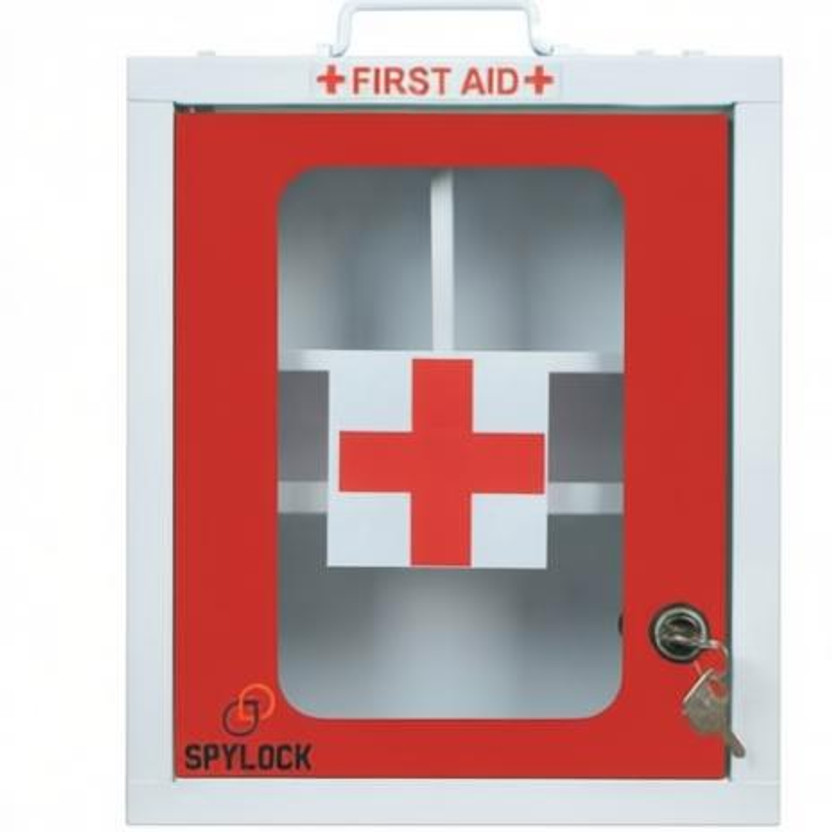 Spylock HEAVY GI METAL Emergency First Aid Kit Box/Emergency Medical Box/First Aid Box for Home - School - Office/Wall Mountable, Multi Compartment (Metal) First Aid Kit(Home, Sports and Fitness, Workplace)