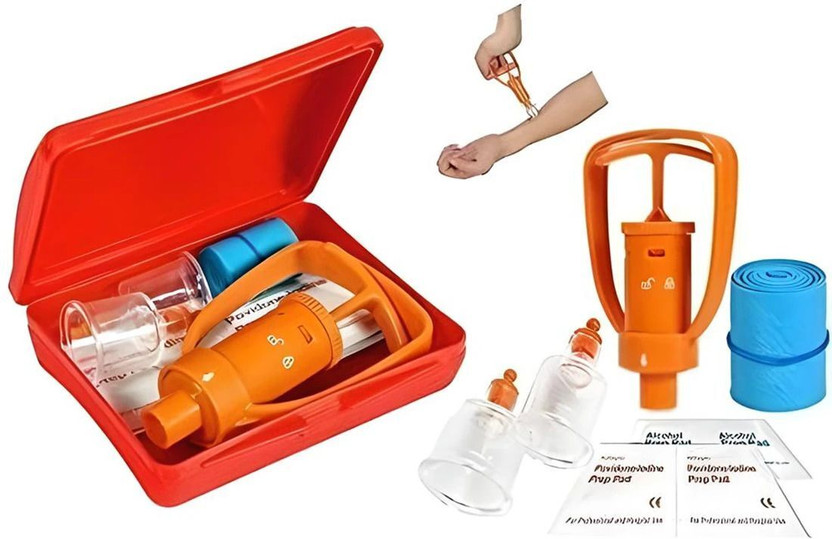 EarthlyProducts Outdoor Emergency Venom Extractor Pump Vacuum Snake Bite Safety Tool First Aid First Aid Kit(Workplace, Home, Sports and Fitness)