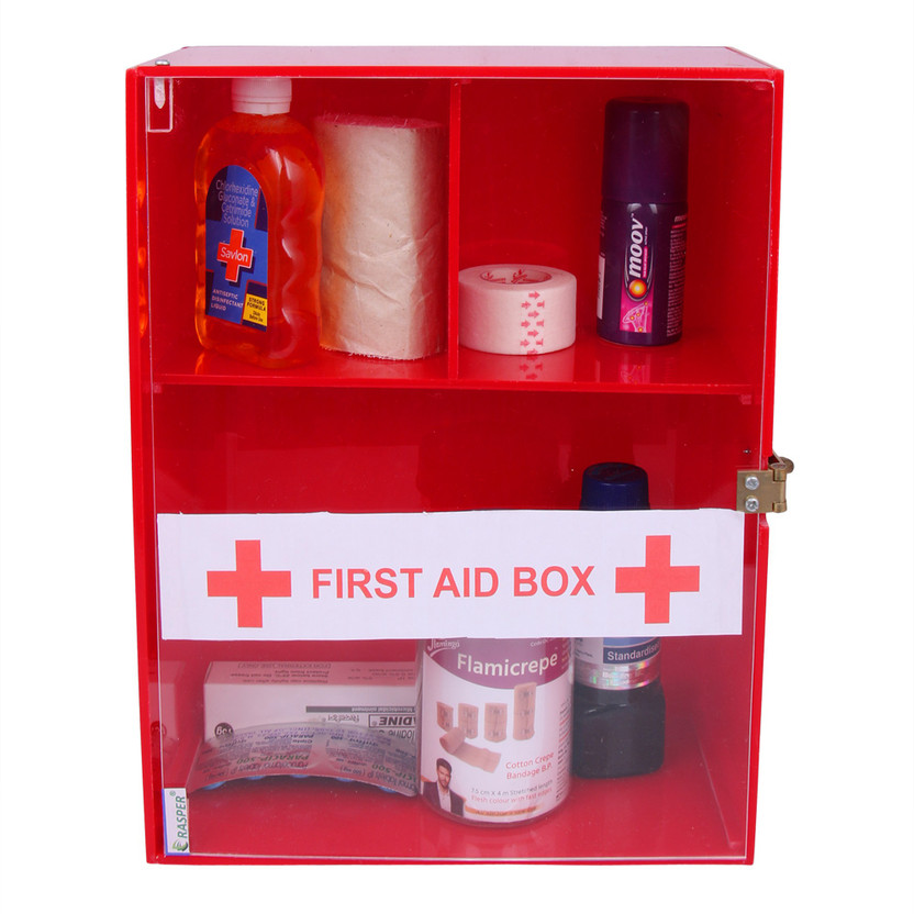 RASPER Acrylic First Aid Box Emergency Medical Kit Box for Home School Office Suitable First Aid Kit(Workplace, Home, Vehicle)