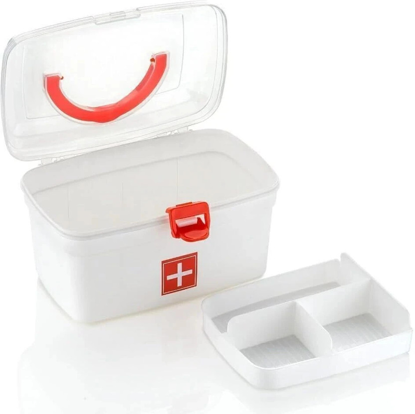 Kappali Portable First Aid Kit Emergency Medicine Storage Box with Detachable Tray First Aid Kit(Home, Sports and Fitness, Vehicle, Workplace)