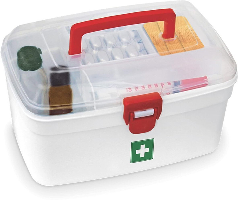 GARBIFY Medicine Cabinet First Aid Kit Medical Box Household Plastic Storage Box First Aid Kit(Home, Sports and Fitness, Vehicle, Workplace)