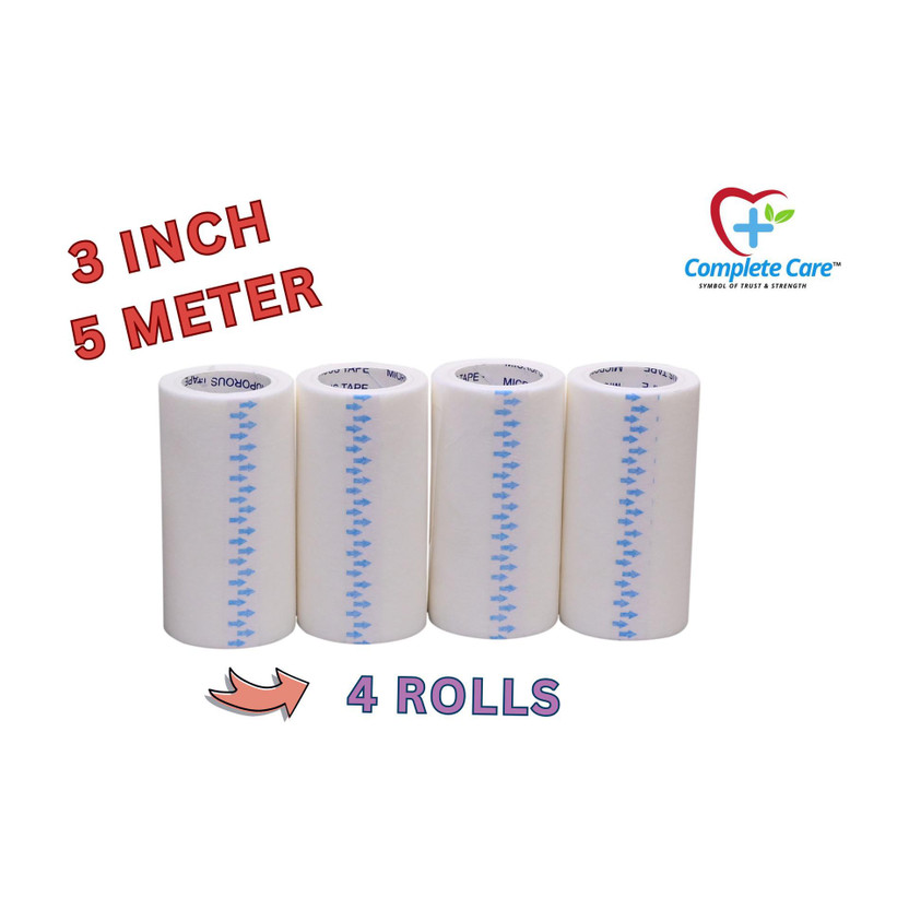 Complete Care Microporous Surgical Paper Tape 3 Inch 5 Metter Water Resistant First Aid Tape(Pack of 1)