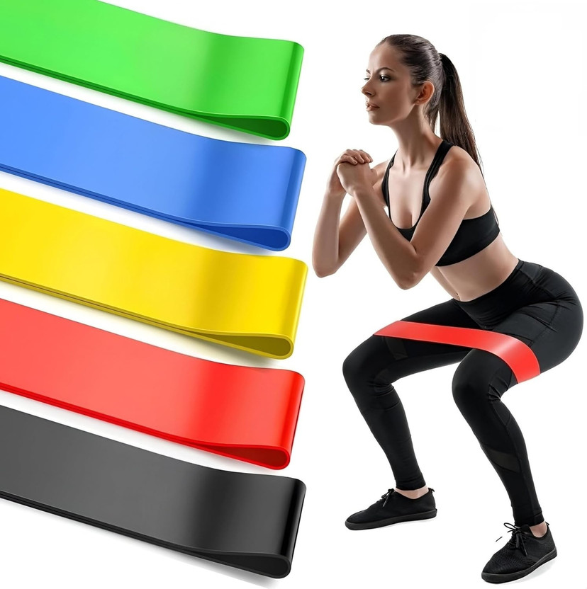 Quality Haat Exercise Resistance Mini Loop Bands Set of 5 for Home Workout, Yoga Resistance Band(Multicolor, Pack of 5)