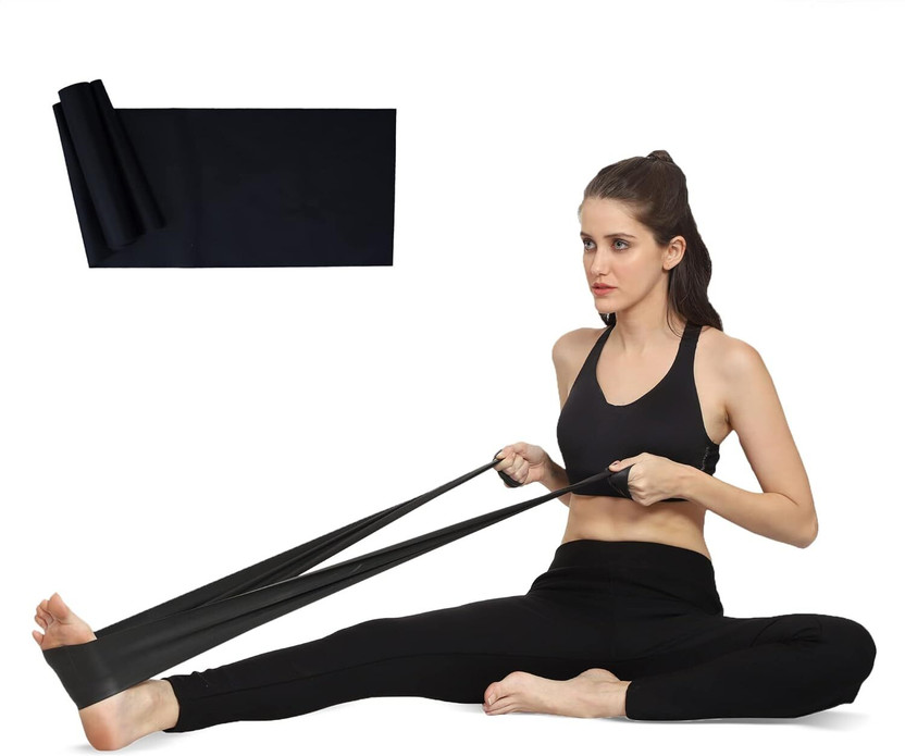 GymWar Yoga, Stretching Belt, Resistance Band for Men & Women Resistance Band(Black, Pack of 1)