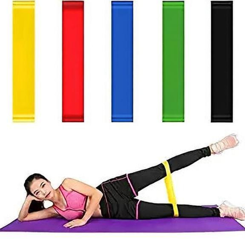 Greatview Resistance Loop Exercise Bands for Home Fitness & Yoga Men & Women Fitness Band(Multicolor, Pack of 5)