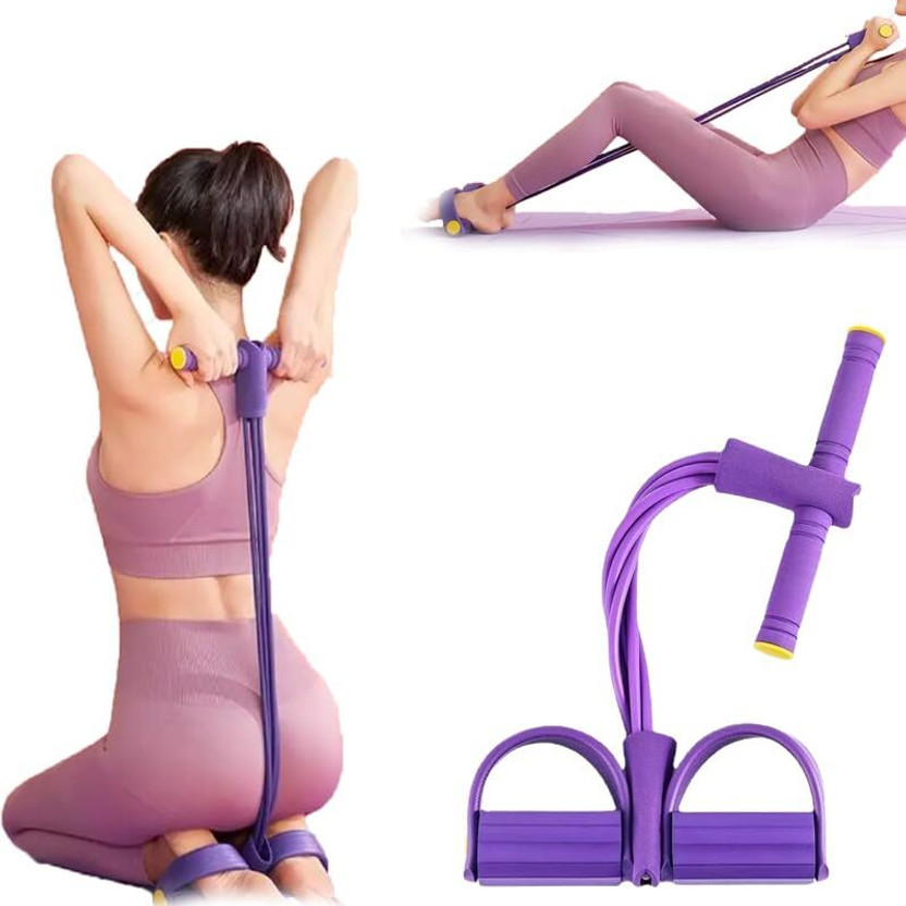 PINOPZA Tummy Trimmer Yoga Pedal Puller for Home Gym Exercise, Resistance Band Fitness Band(Multicolor, Pack of 2)