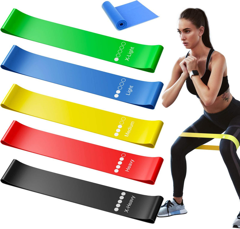 Gye Resistance Band For Men & Women Resistance Band(Multicolor, Pack of 5)