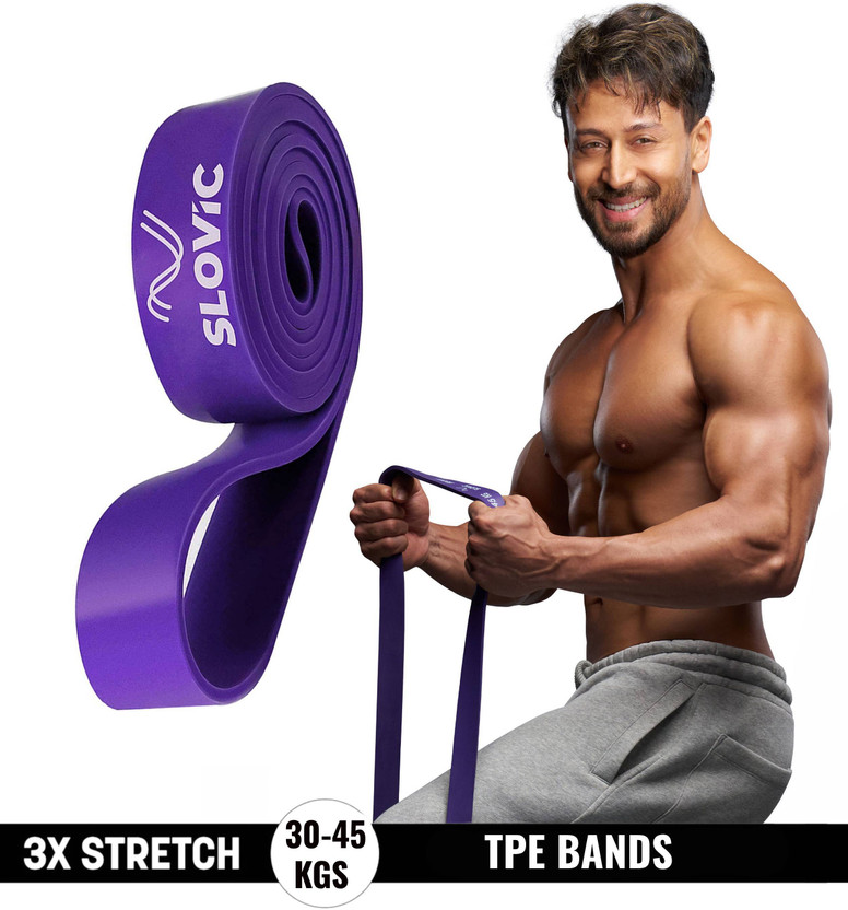 SLOVIC TPE Bands for Workout | Pull Up | Stretching|Heavy Duty Material |Upto30-45 KGS Resistance Band(Purple, Pack of 1)