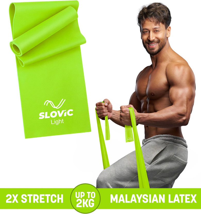 SLOVIC Latex Thera Band for Stretching | Home Workout & Yoga| Heavy Resistance | Resistance Band(Green, Pack of 1)