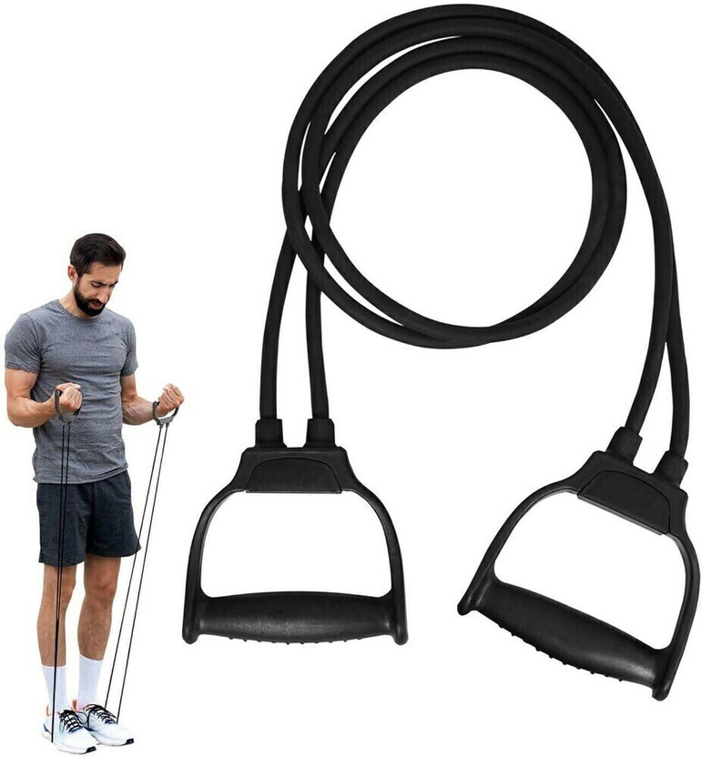 Manogyam Double Toning Band Heavy Quality Exercise Band for Full Body Workout For Unisex Resistance Band(Black, Pack of 1)