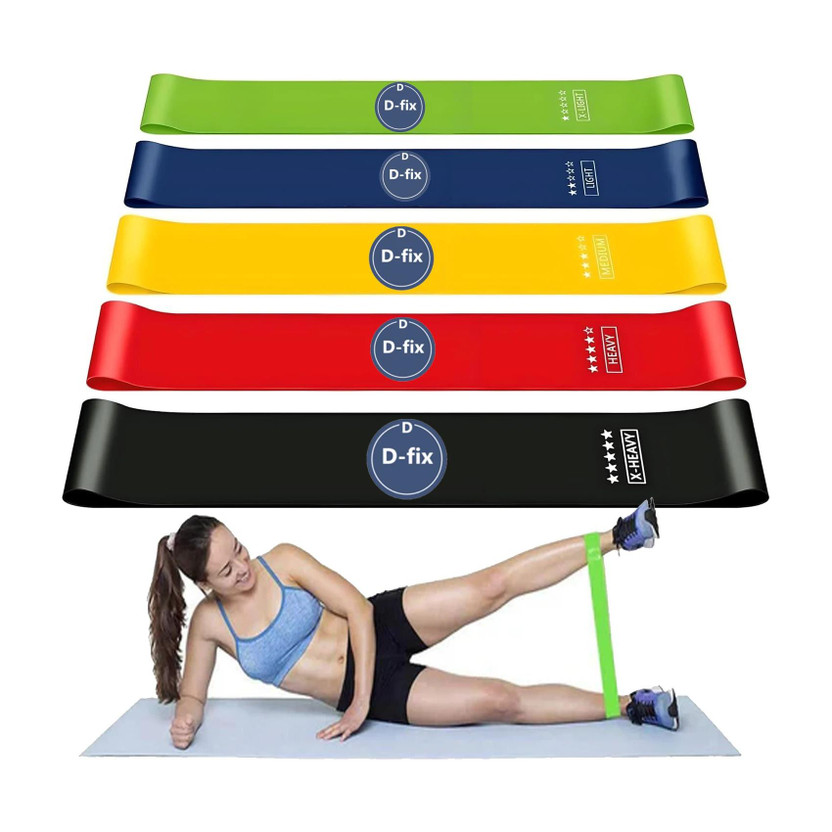 D-fix D-fix Exercise Resistance Bands, Loop Band, Thera Bands for Men & Women. Resistance Band(Multicolor, Pack of 5) - Flipkart Deal