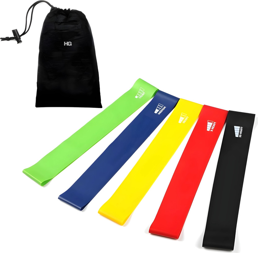 HOMEGALLEY Resistance Bands for Exercise Mini Loop Band for Gym Booty Toning Exercise Resistance Band(Multicolor, Pack of 5)