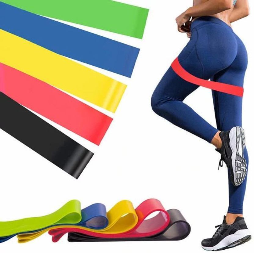 GymWar Resistance Loop Exercise Bands for Working Out Elastic Workout Band Resistance Band(Multicolor, Pack of 5)