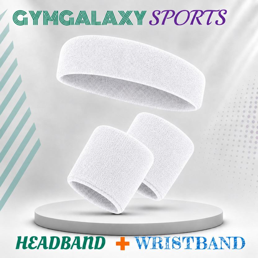 GYMGALAXY GYMGALAXY Premium Sports Headband and Wristband Combo Set for Gym, Fitness, Running Fitness Band(White, Pack of 1) - Flipkart Deal
