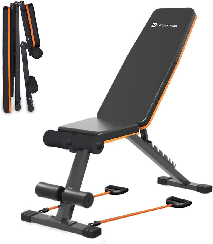 Maxpro MP-AB301 Adjustable Foldable Strength Training Gym Bench for home 250kg Capacity Multipurpose Fitness Bench
