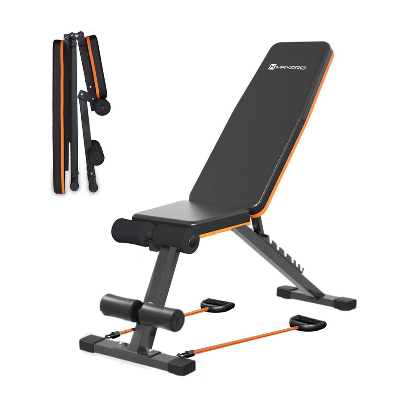 Maxpro MP-AB301 Adjustable Foldable Strength Training Gym Bench for home 250kg Capacity Multipurpose Fitness Bench